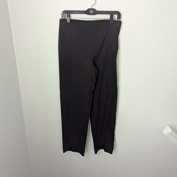 Franne Golde Women's Black Straight Leg Pull On Trousers, Large - Picture 1 of 5